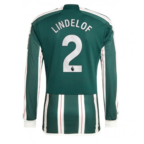 Maillot de foot Manchester United Victor Lindelof #2 Extérieur 2023-24 Manche Longue